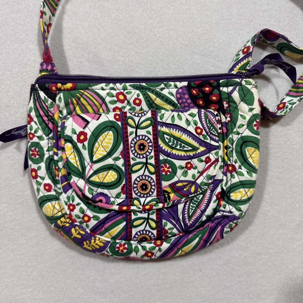 Vera Bradley Viva La Vera Saddle Crossbody‎ Bag Card Slots Zip